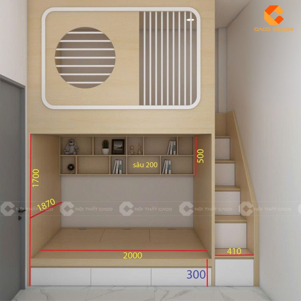 Hình ảnh 3D mẫu giường tầng bàn giao