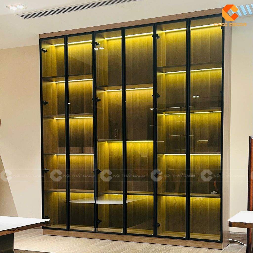 Mẫu tủ rượu cánh kính được bàn giao cho khách hàng tại Phường An Khánh