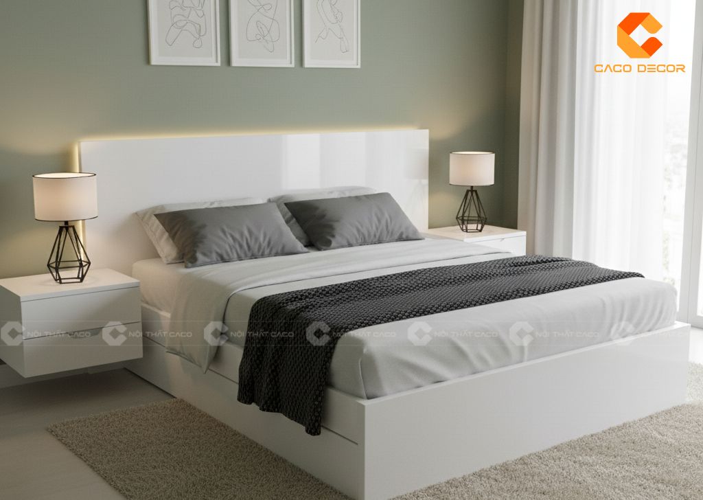 Mẫu giường ngủ gỗ công nghiệp