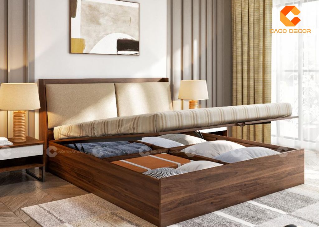 Giường Ngủ Công Nghiệp GN095 Đầu Giường Bọc Nệm Sang Trọng 2