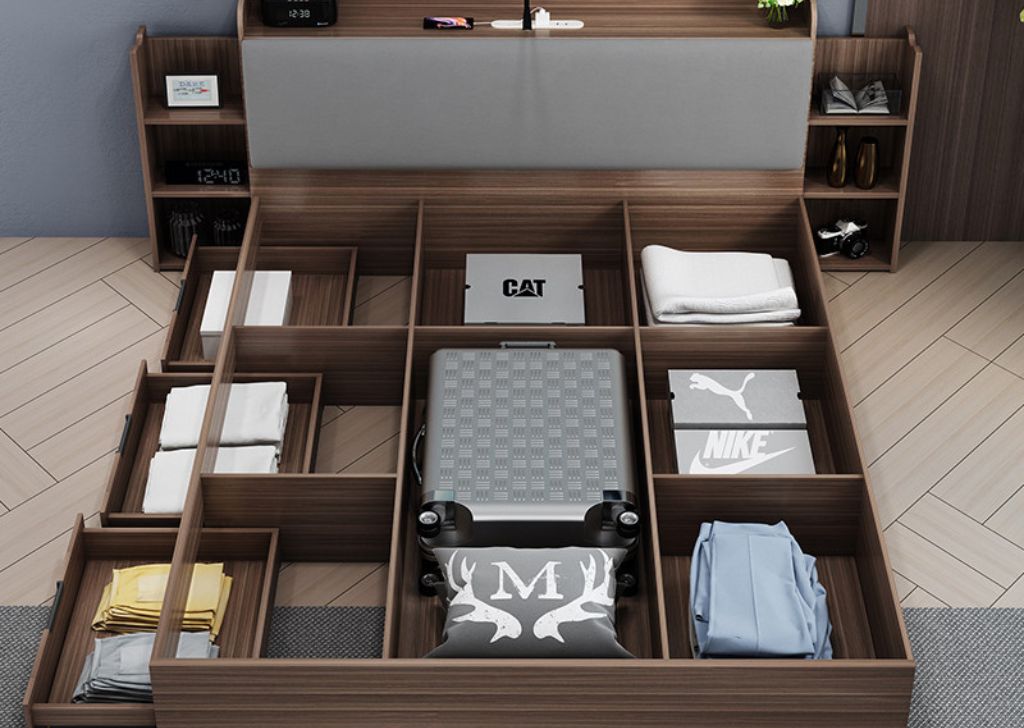 Mẫu giường ngủ gỗ công nghiệp GN094 thiết kế thông minh