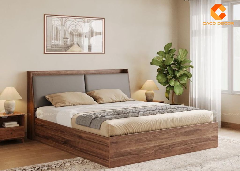 Giường ngủ gỗ công nghiệp GN095 bọc nệm