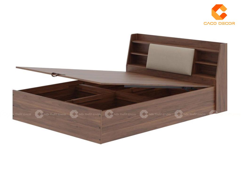 Giường gỗ công nghiệp GN096 đầu giường bọc nệm