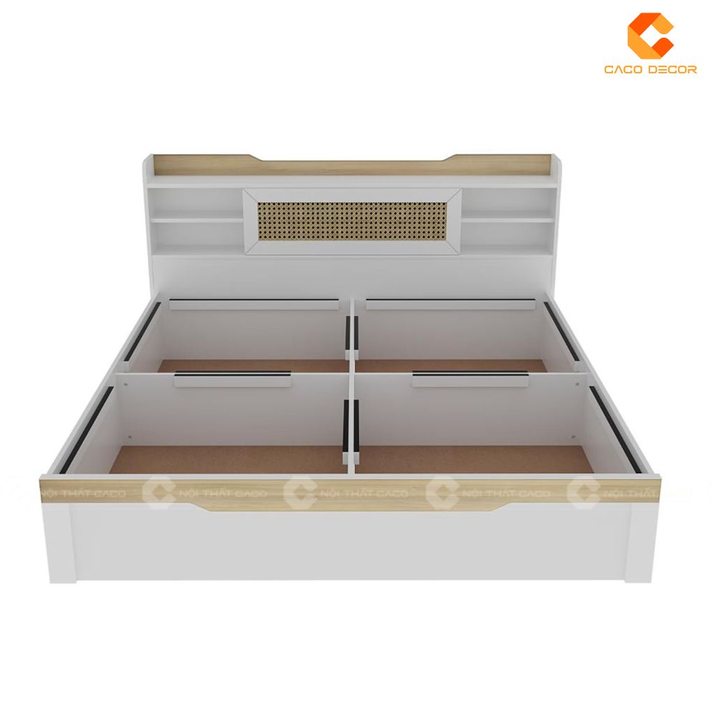 Giường ngủ gỗ công nghiệp GN099 tích hợp kệ trang trí
