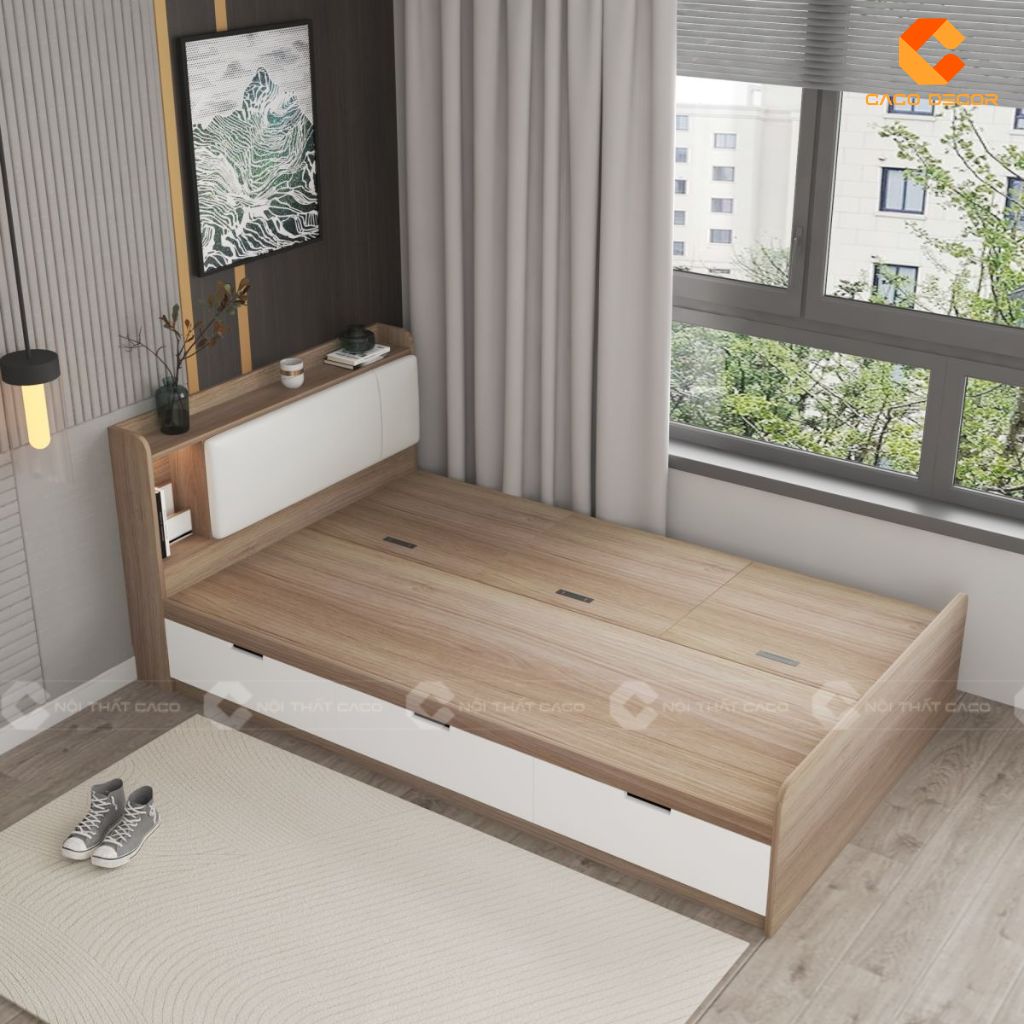 Giường Ngủ Gỗ Công Nghiệp GN114 Thông Minh 4