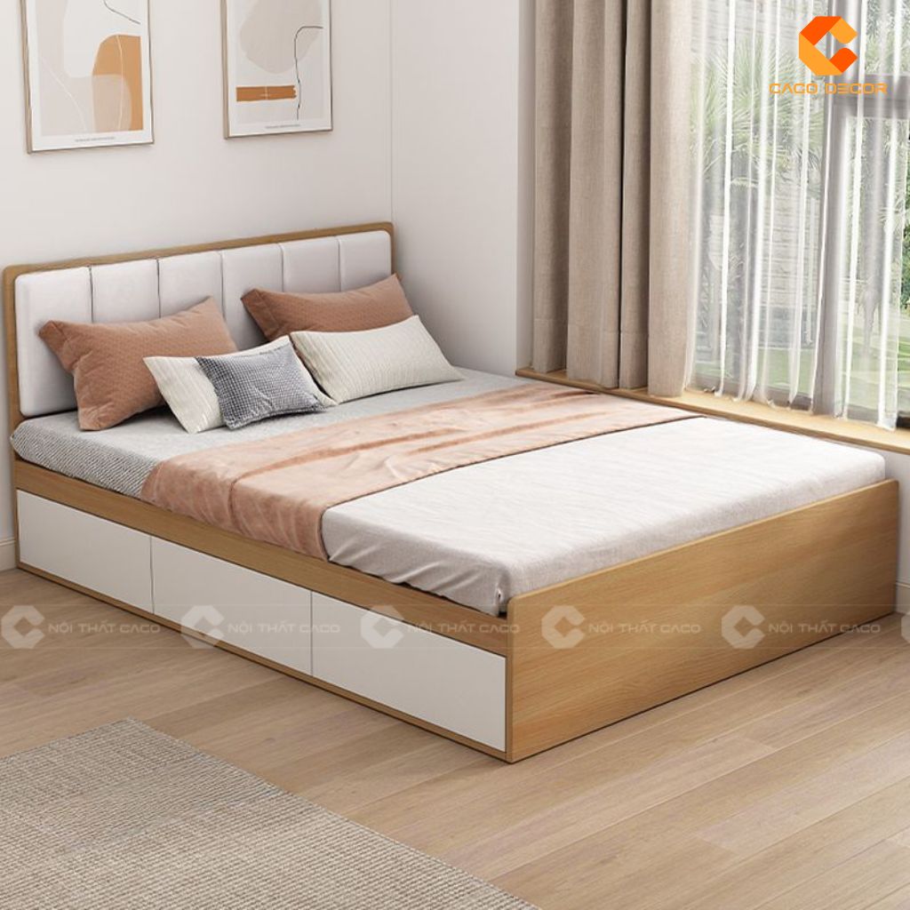 Giường ngủ gỗ công nghiệp GN117 với chất liệu gỗ công nghiệp