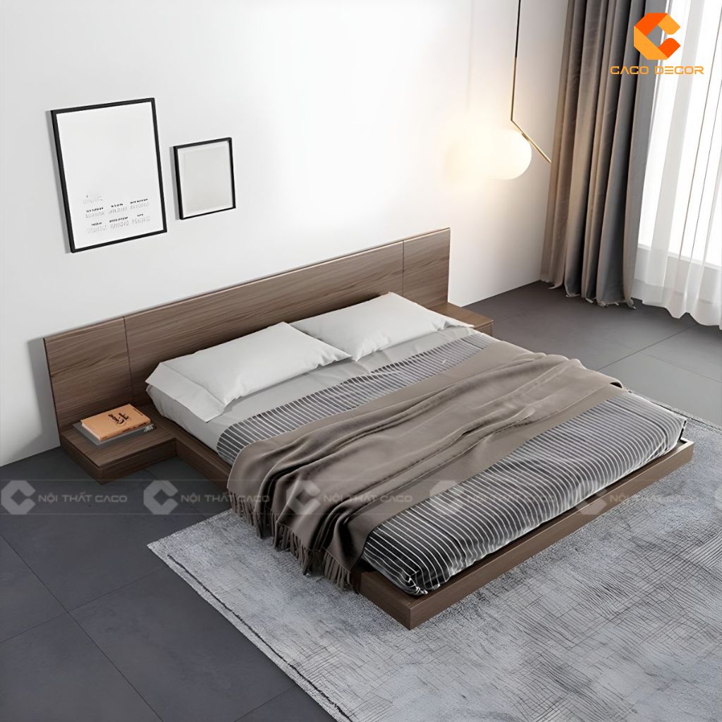 Giường ngủ gỗ công nghiệp GN118 với chất liệu phủ melamine cao cấp