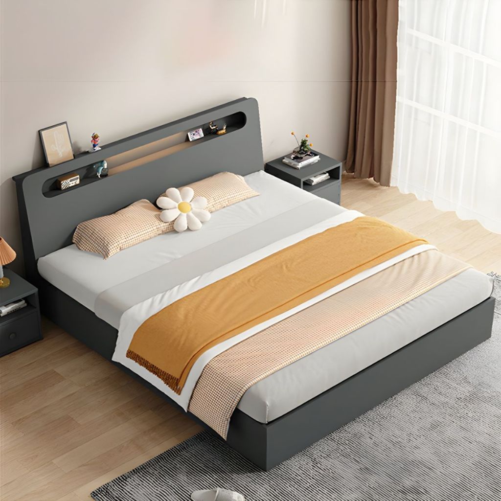 Giường Gỗ Công Nghiệp GN119 Thiết Kế Tựa Đầu Kệ Trang Trí Tiện Lợi, Hiện Đại 5