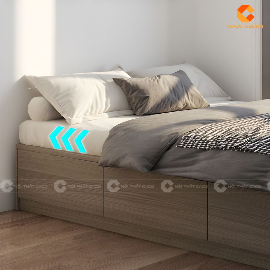 Giường ngủ gỗ công nghiệp GN121 phủ melamine cao cấp