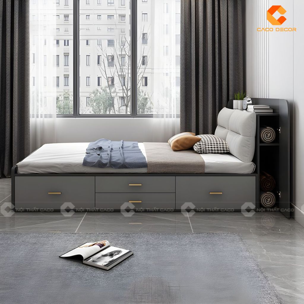 Giường ngủ gỗ công nghiệp GN123 hiện đại