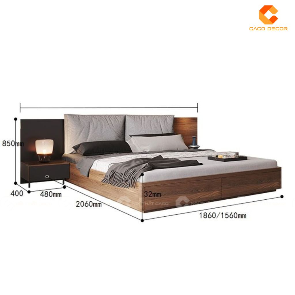 Giường Ngủ Gỗ Công Nghiệp GN126 Thiết Kế Hiện Đại, Tinh Tế Chuẩn Phòng Ngủ Sang Trọng 5