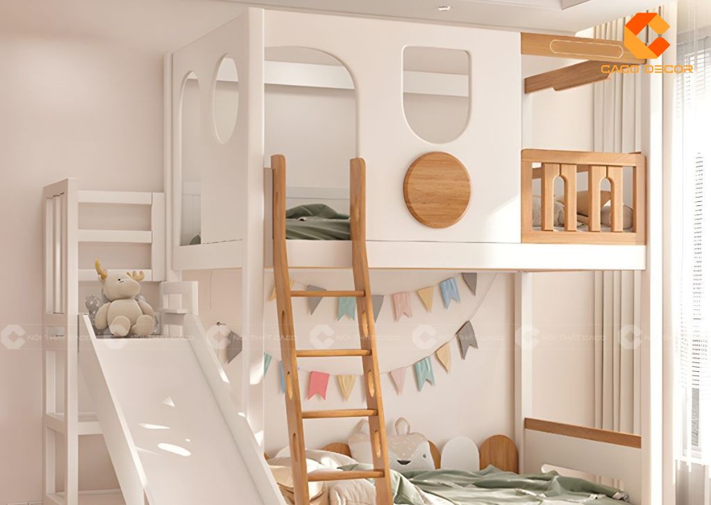 30+ Mẫu Giường Ngủ Trẻ Em Bằng Gỗ Đẹp, Bền, An Toàn Tại CaCo 4
