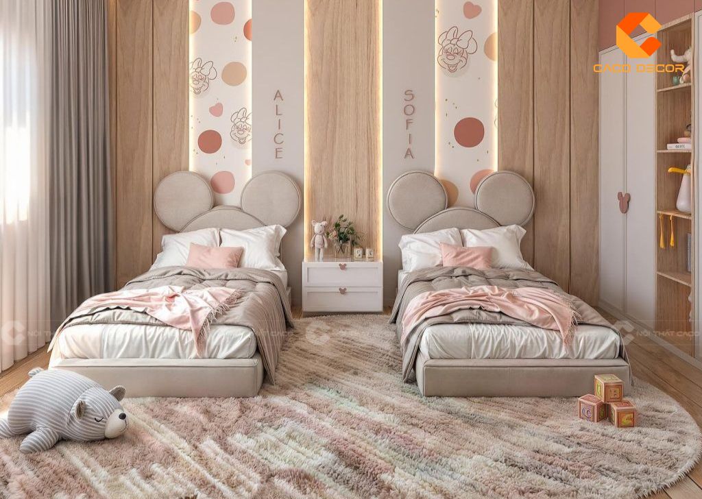 30+ Mẫu Giường Ngủ Trẻ Em Bằng Gỗ Đẹp, Bền, An Toàn Tại CaCo 5