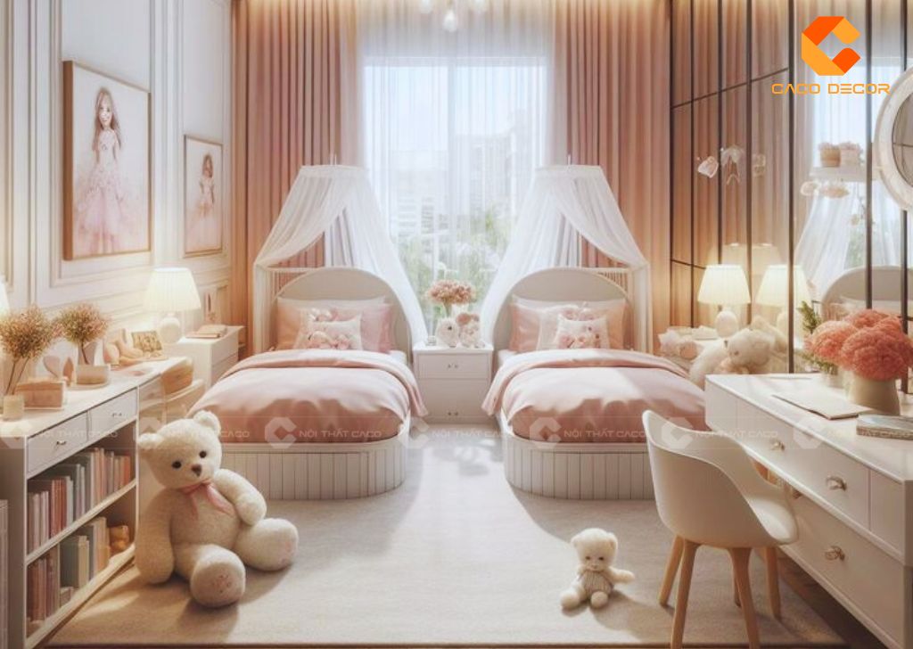 30+ Mẫu Giường Ngủ Trẻ Em Bằng Gỗ Đẹp, Bền, An Toàn Tại CaCo 7