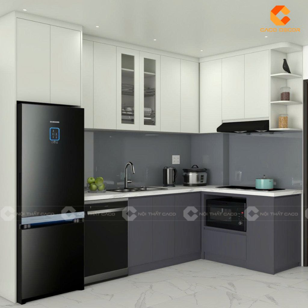 Ảnh 3D tủ bếp bàn giao cho khách hàng