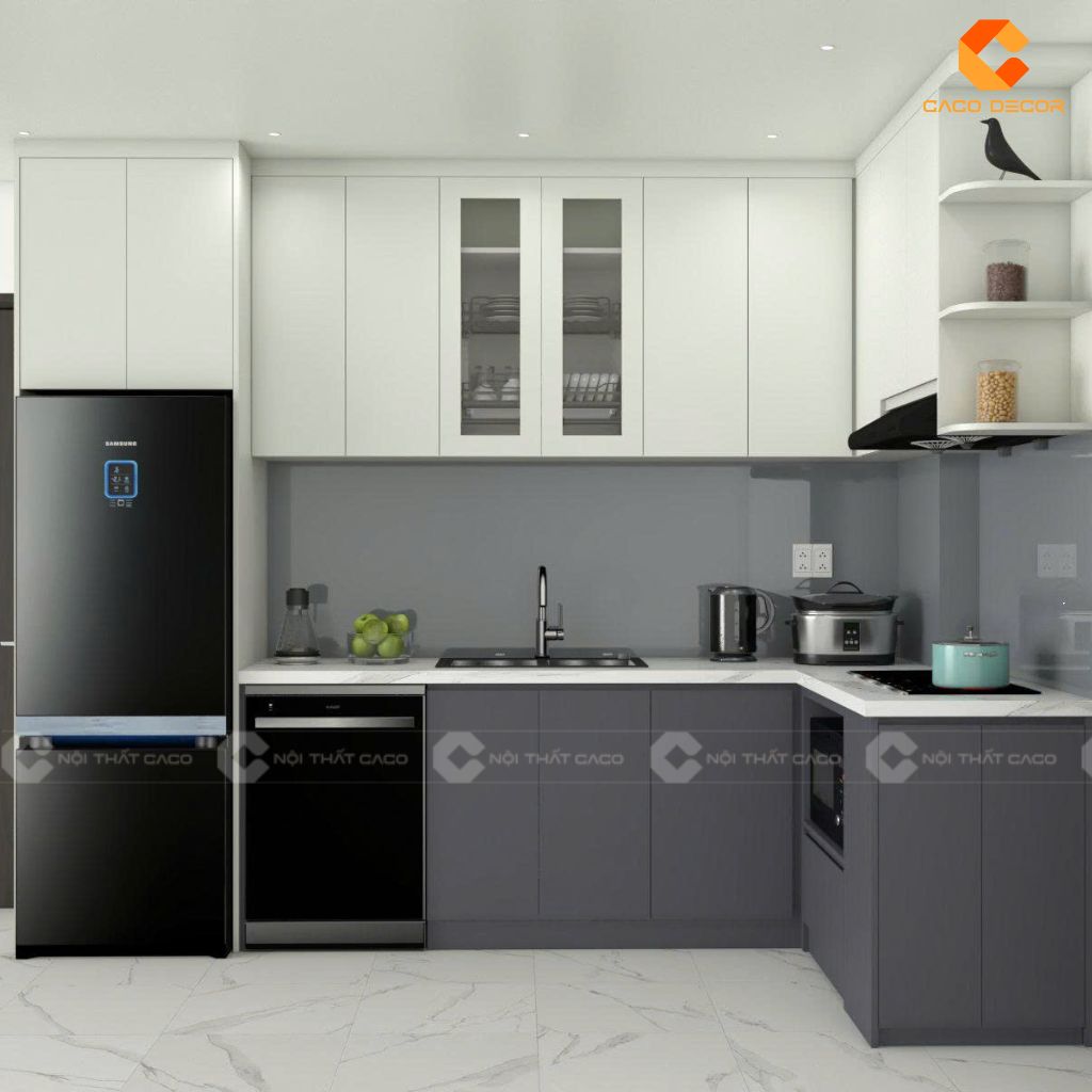 Hình ảnh 3D tủ bếp bàn giao cho khách hàng