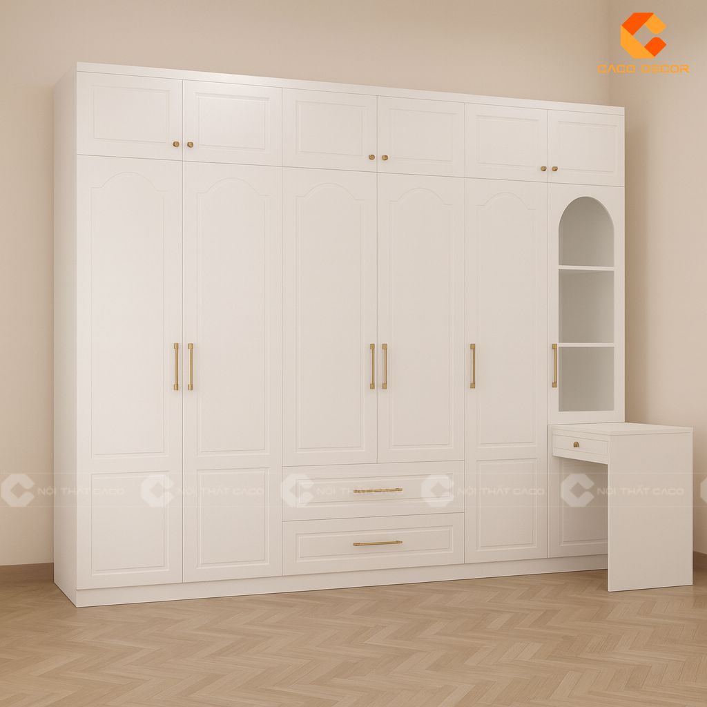 Hình ảnh 3D tủ áo bàn giao công trình