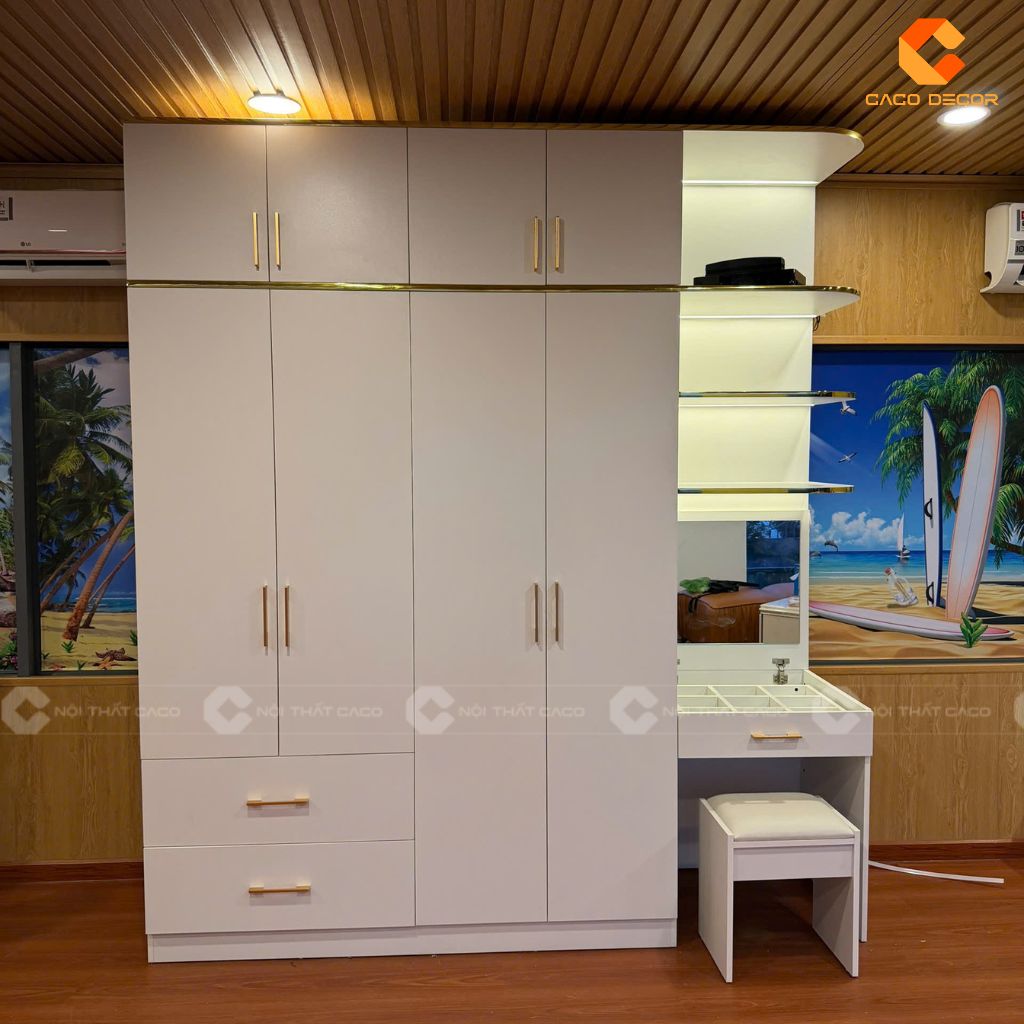 Hình ảnh tổng quan tủ áo thực tế bàn giao