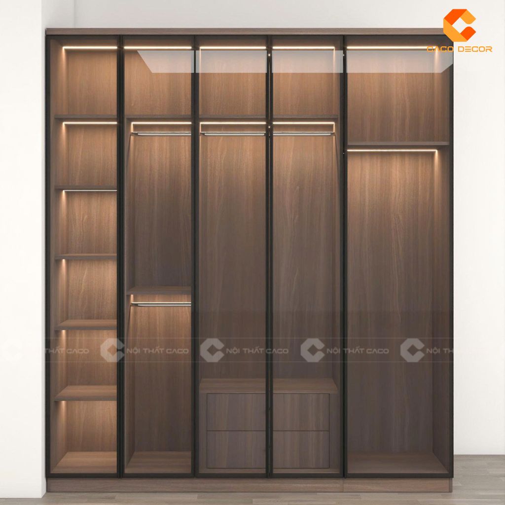 Hình ảnh 3D tủ quần áo cánh kính