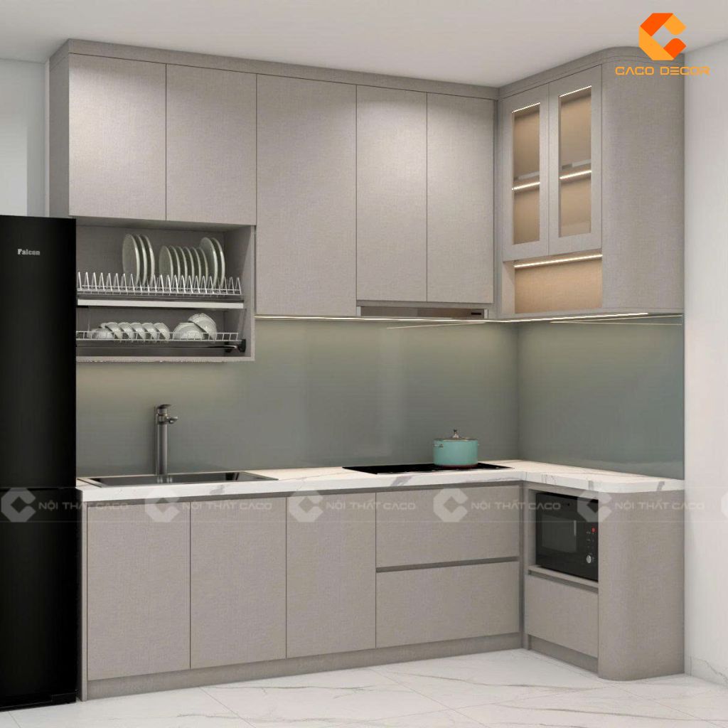Hình ảnh 3d tủ bếp bàn giao cho khách hàng
