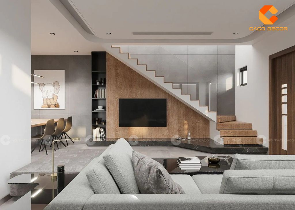 25+ Mẫu Kệ Tivi Gầm Cầu Thang Đẹp, Hiện Đại Cho Nhà Phố 6