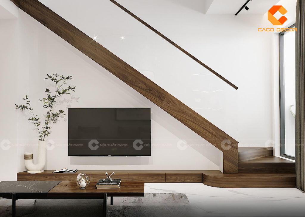 25+ Mẫu Kệ Tivi Gầm Cầu Thang Đẹp, Hiện Đại Cho Nhà Phố 3