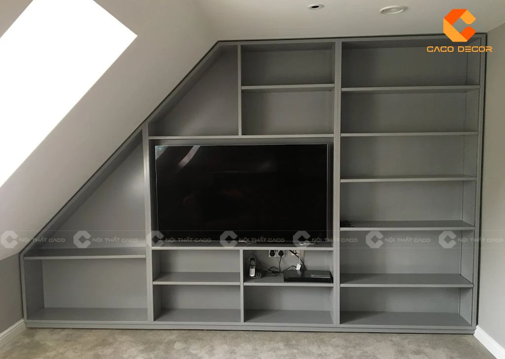 25+ Mẫu Kệ Tivi Gầm Cầu Thang Đẹp, Hiện Đại Cho Nhà Phố 10