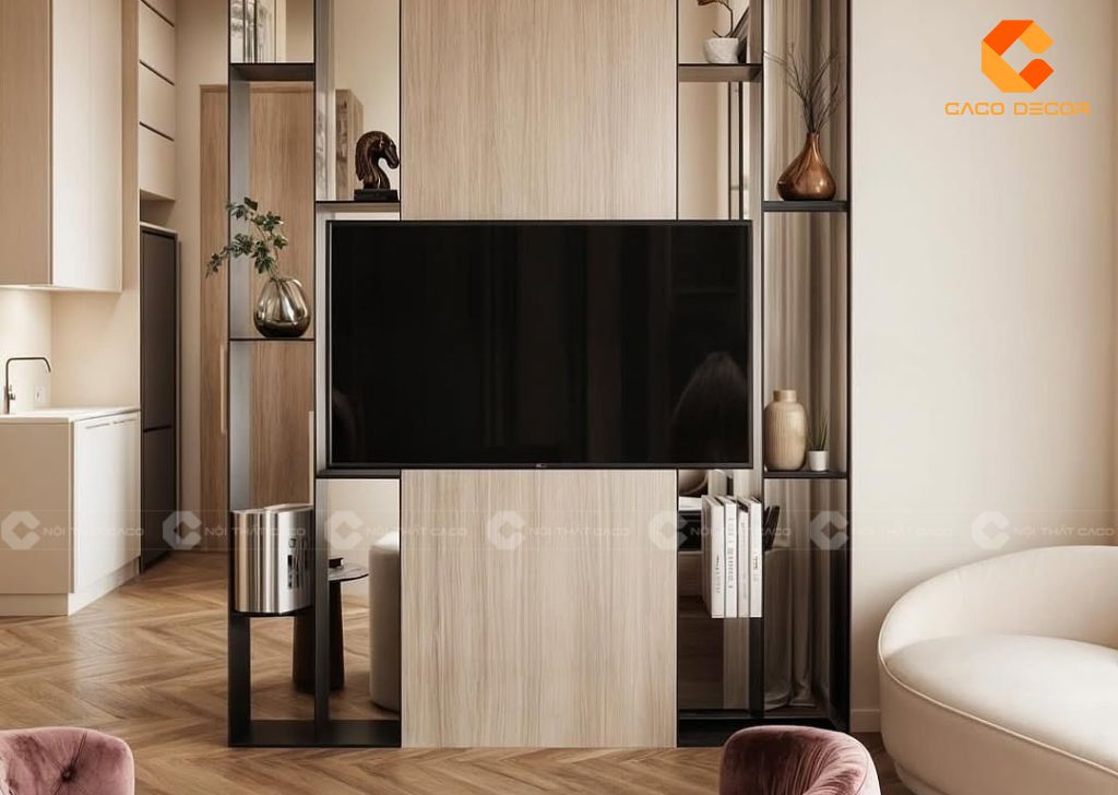 Kệ Tivi Kết Hợp Vách Ngăn - Giải Pháp Tối Ưu Không Gian Sống 2