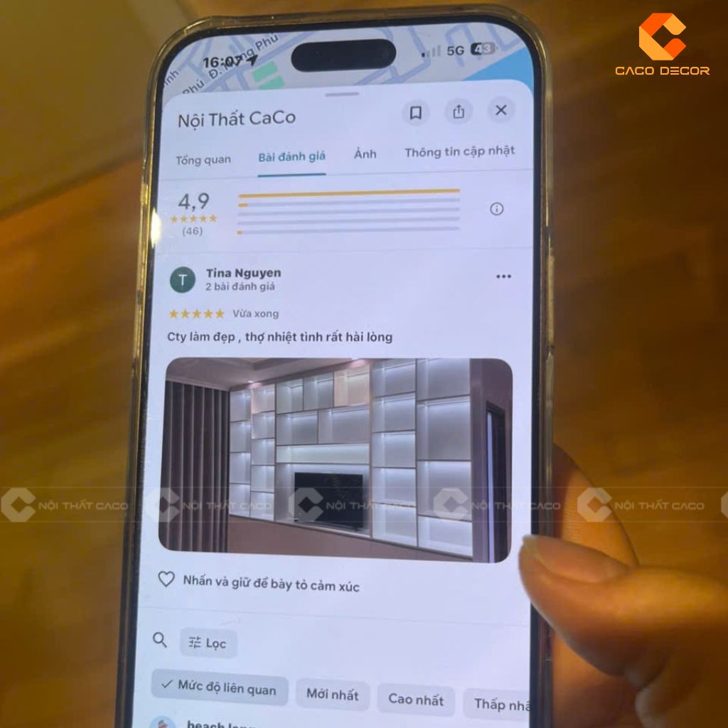 Khách hàng đánh giá dịch vụ của Nội Thất CaCo