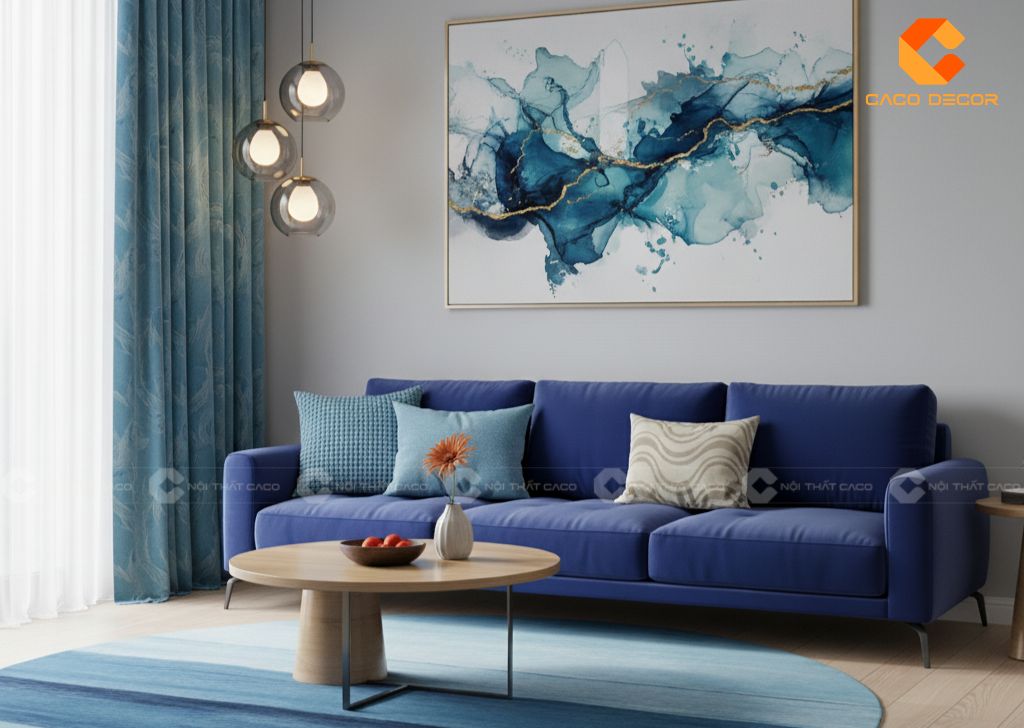 Mẫu nội thất phòng khách dành cho người mệnh thủy
