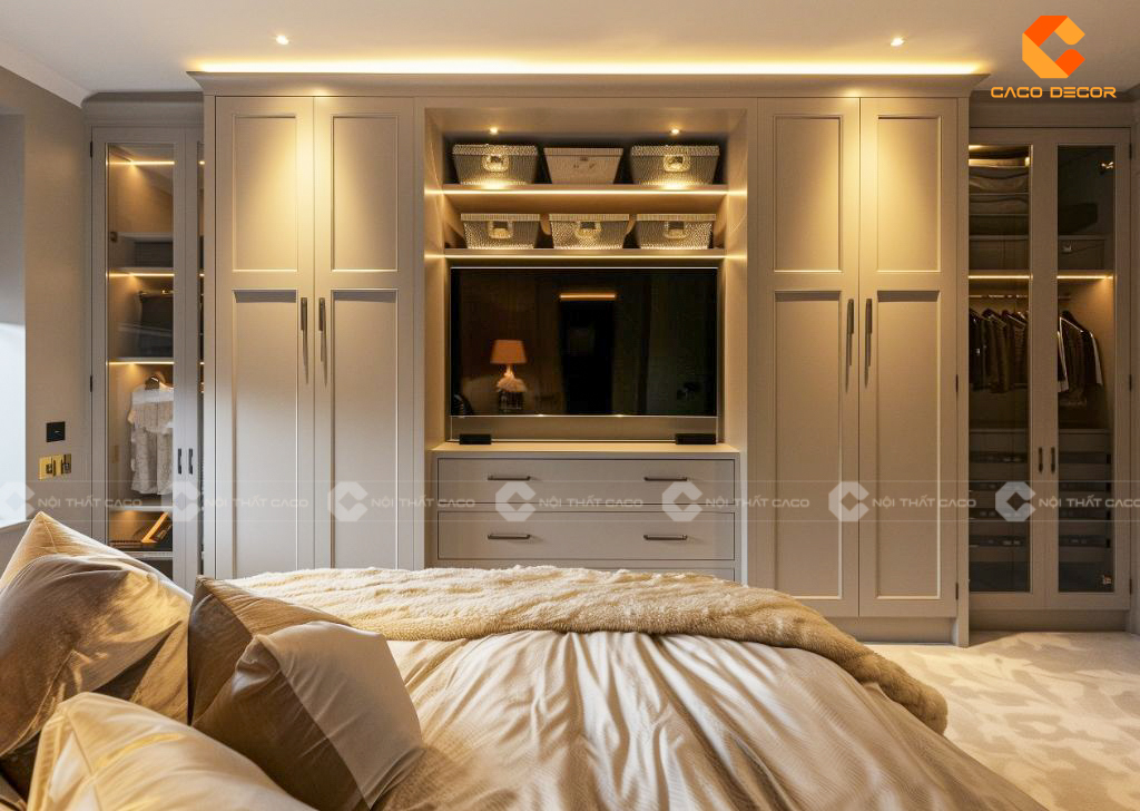 Tủ Quần Áo Kết Hợp Kệ TiVi Đẹp Hiện Đại Sang Trọng 13