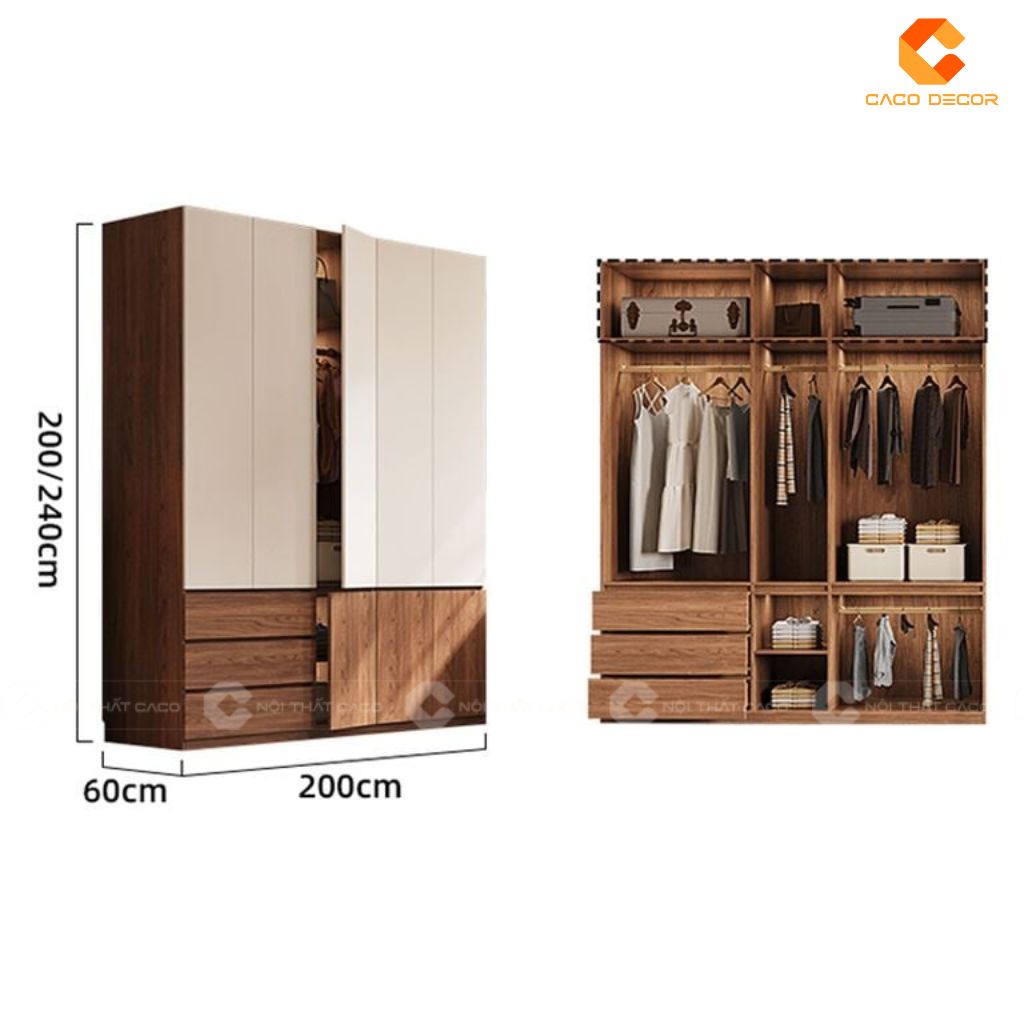 Tủ Quần Áo Gỗ Công Nghiệp TAM094 Thiết Kế Phối Màu Trẻ Trung, Hiện Đại 3