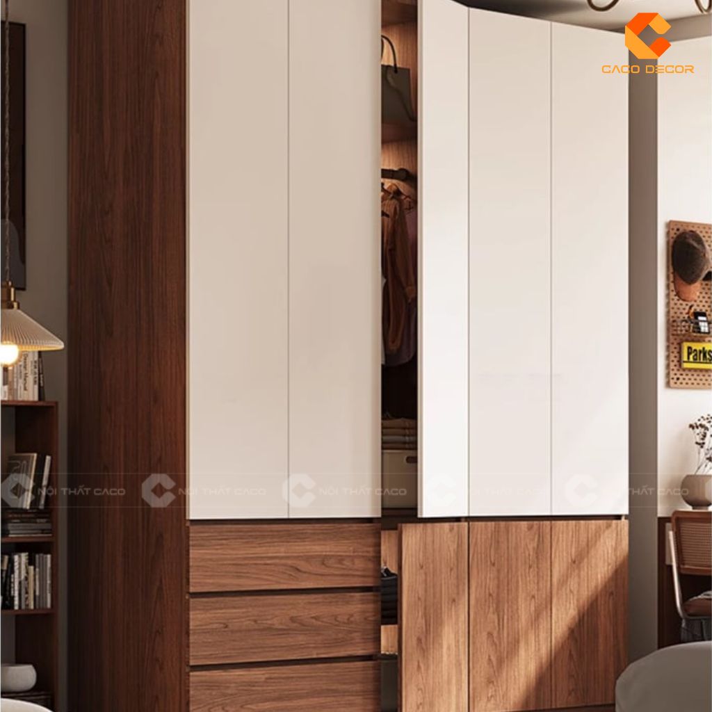 Tủ Quần Áo Gỗ Công Nghiệp TAM094 Thiết Kế Phối Màu Trẻ Trung, Hiện Đại 1