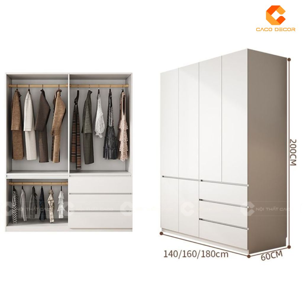 Tủ Quần Áo Gỗ Công Nghiệp TAM095 Vẻ Đẹp Thuần Khiết, Công Năng Vượt Trội 3