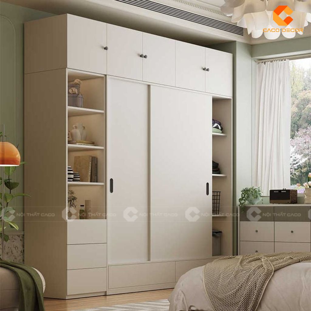 Tủ Quần Áo Gỗ Công Nghiệp TAM096 Hệ Tủ Cửa Lùa Đa Năng Tích Hợp Bàn Trang Điểm 4