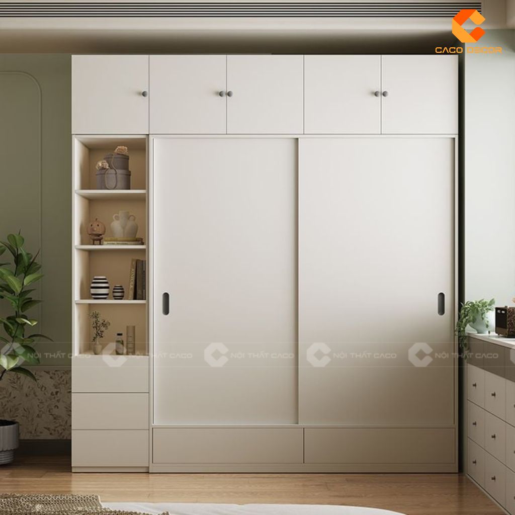Tủ Quần Áo Gỗ Công Nghiệp TAM096 Hệ Tủ Cửa Lùa Đa Năng Tích Hợp Bàn Trang Điểm 5