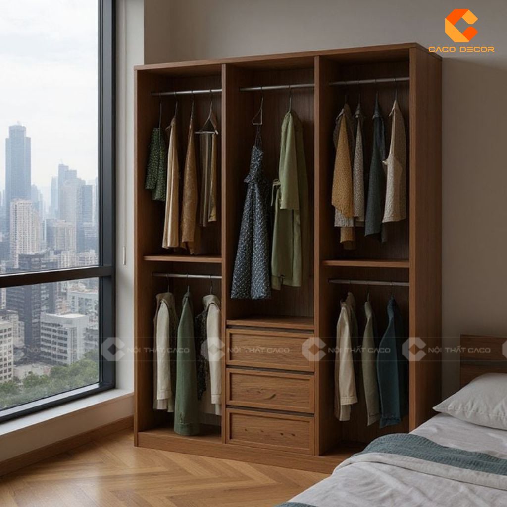 Tủ Áo Gỗ Công Nghiệp TAM087 Mẫu Tủ Cửa Lùa Nan Mây Hiện Đại, Thẩm Mỹ Cao 4