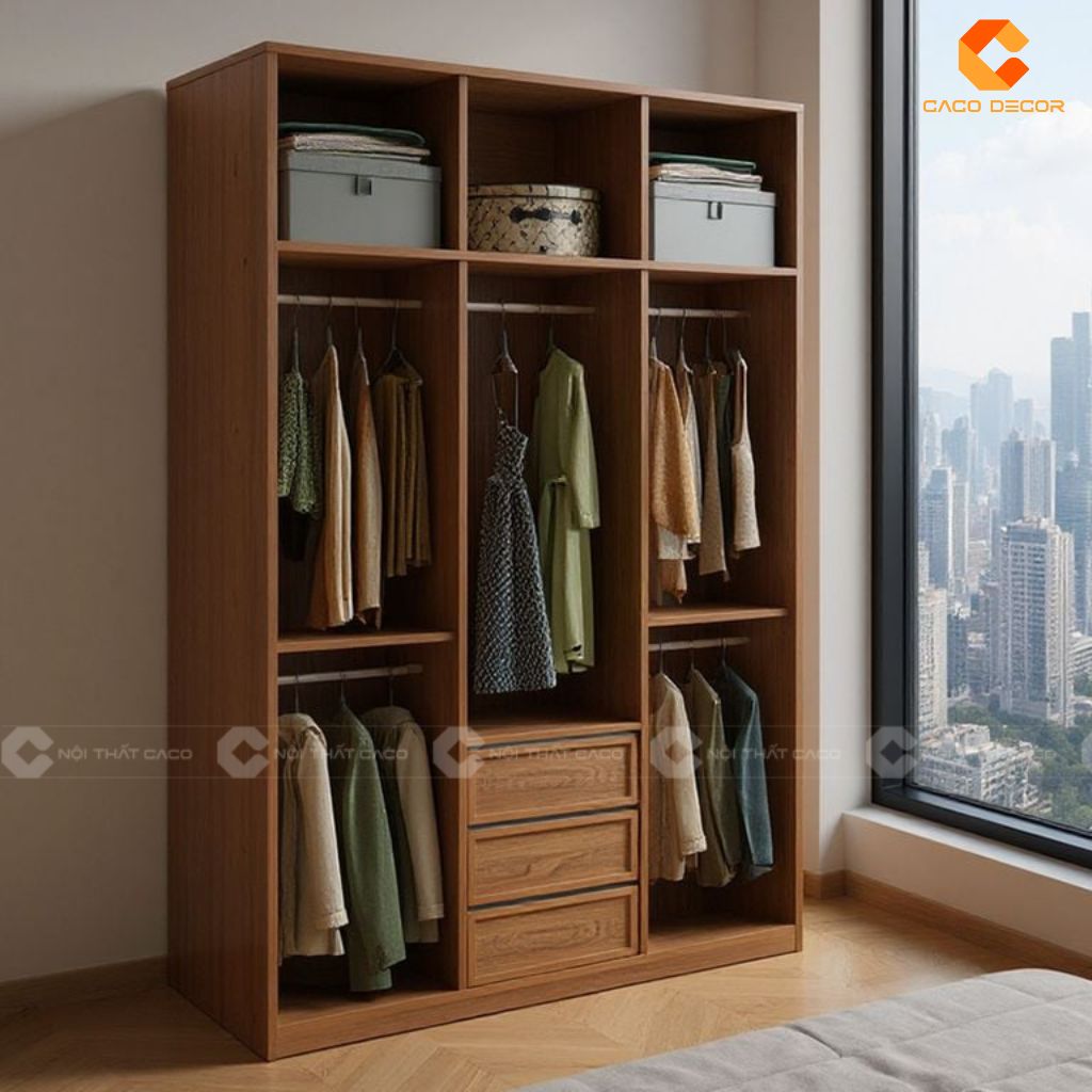 Tủ Áo Gỗ Công Nghiệp TAM088 – Mẫu Tủ Cửa Lùa Mây Tre Hiện Đại, Tiện Dụng 3