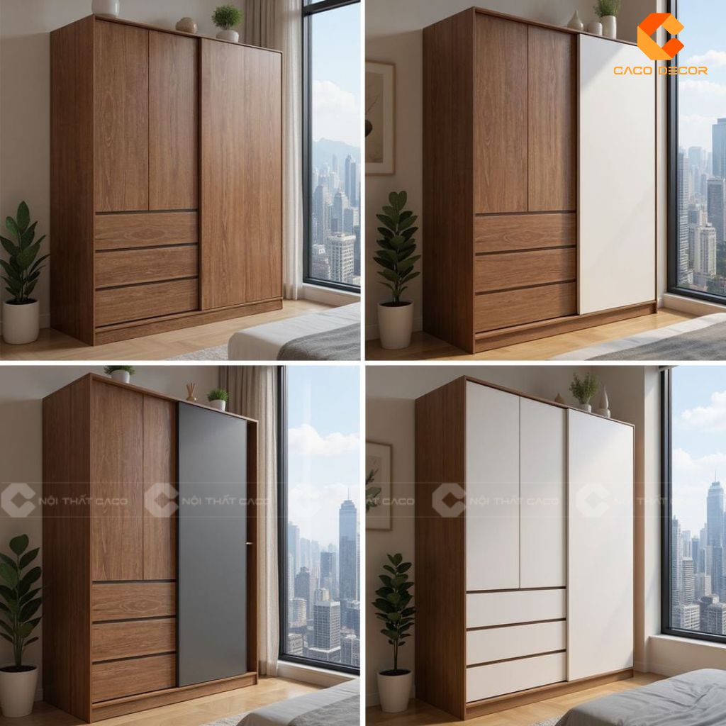 Tủ Quần Áo Gỗ Công Nghiệp TAM090