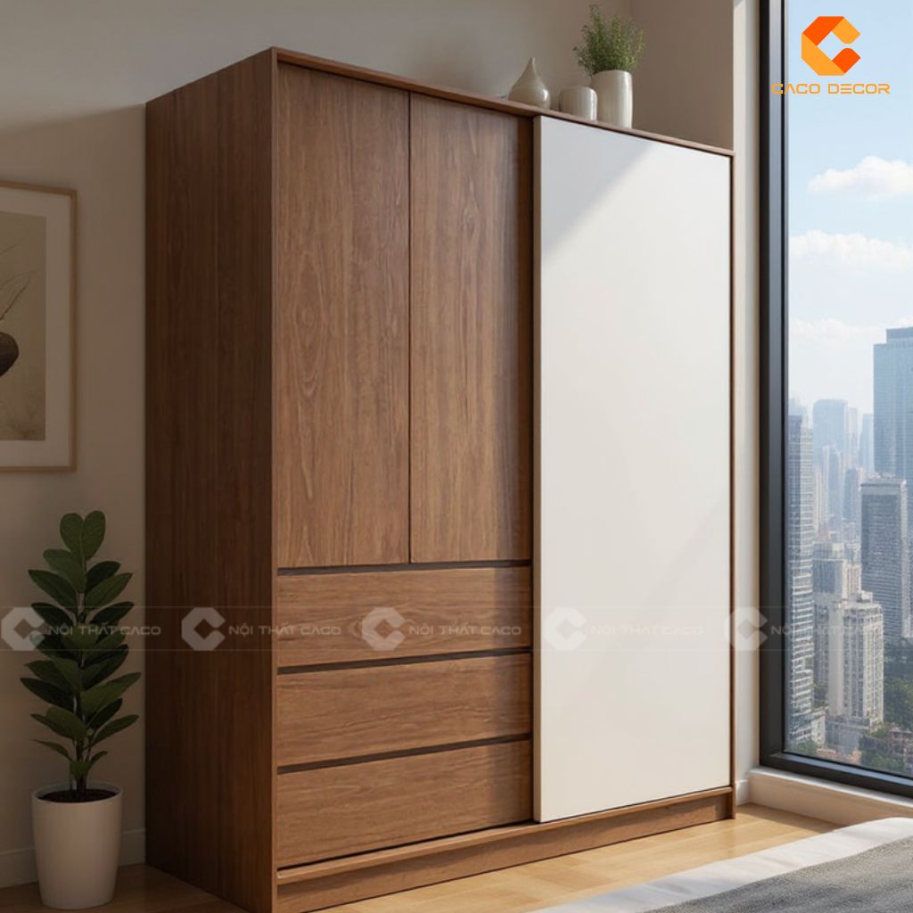 Tủ Quần Áo Gỗ Công Nghiệp TAM090 Mẫu Tủ Cửa Lùa Đa Dạng Màu Sắc, Tiện Ích Tối Ưu 4