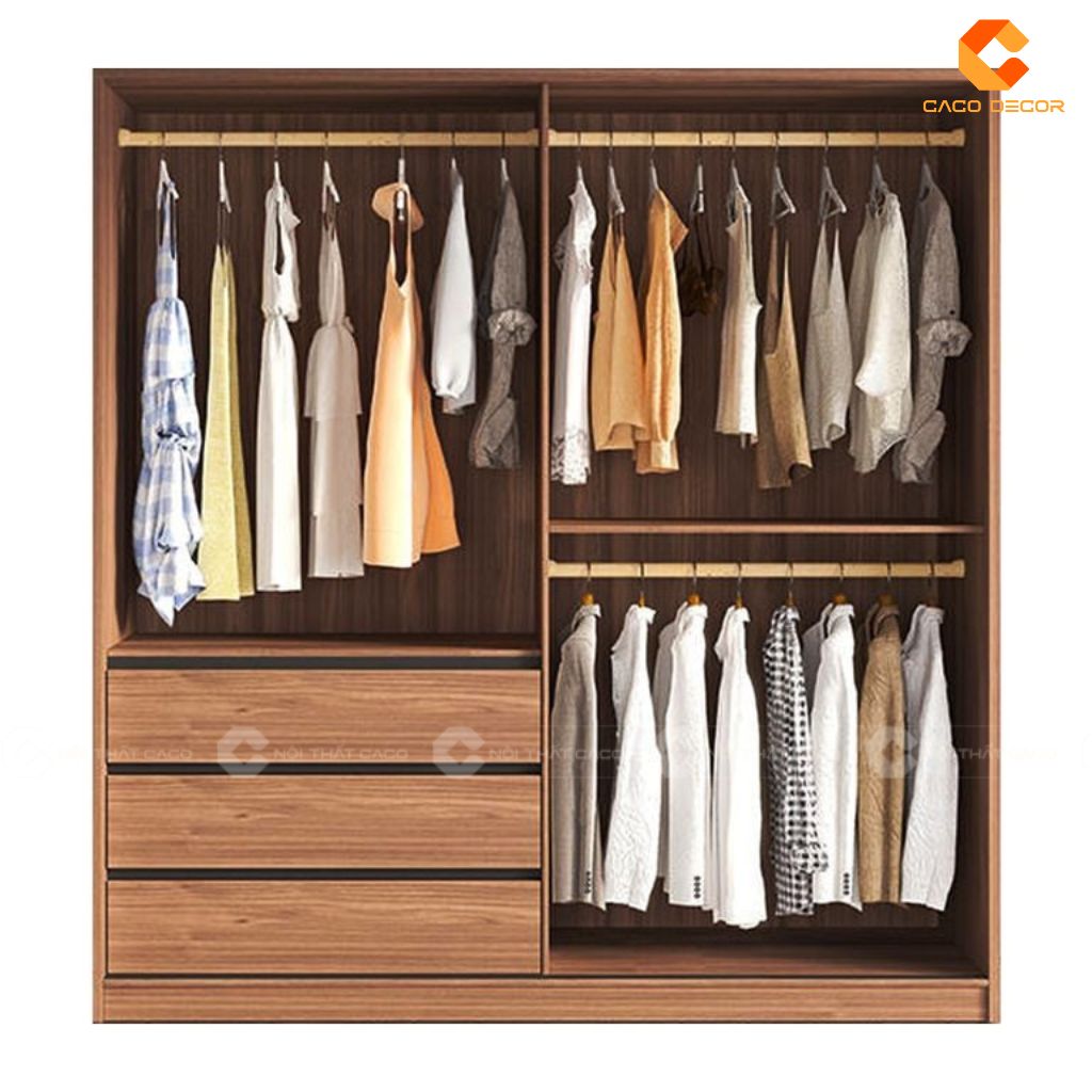 Tủ quần áo gỗ công nghiệp TAM090 tối ưu không gian