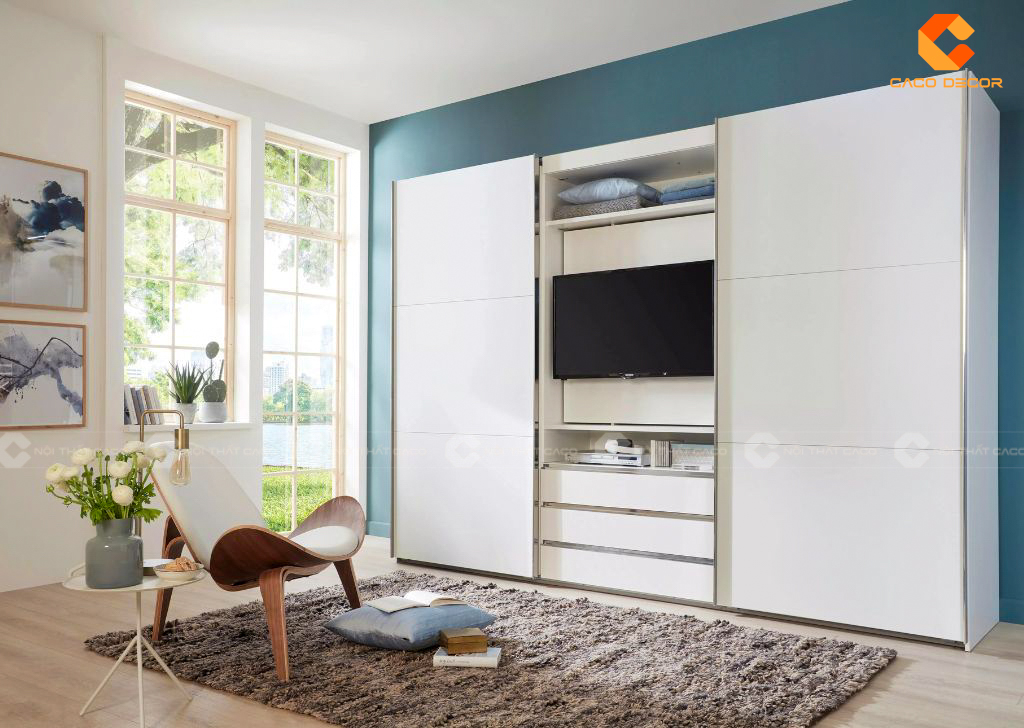 Tủ Quần Áo Kết Hợp Kệ TiVi Đẹp Hiện Đại Sang Trọng 5