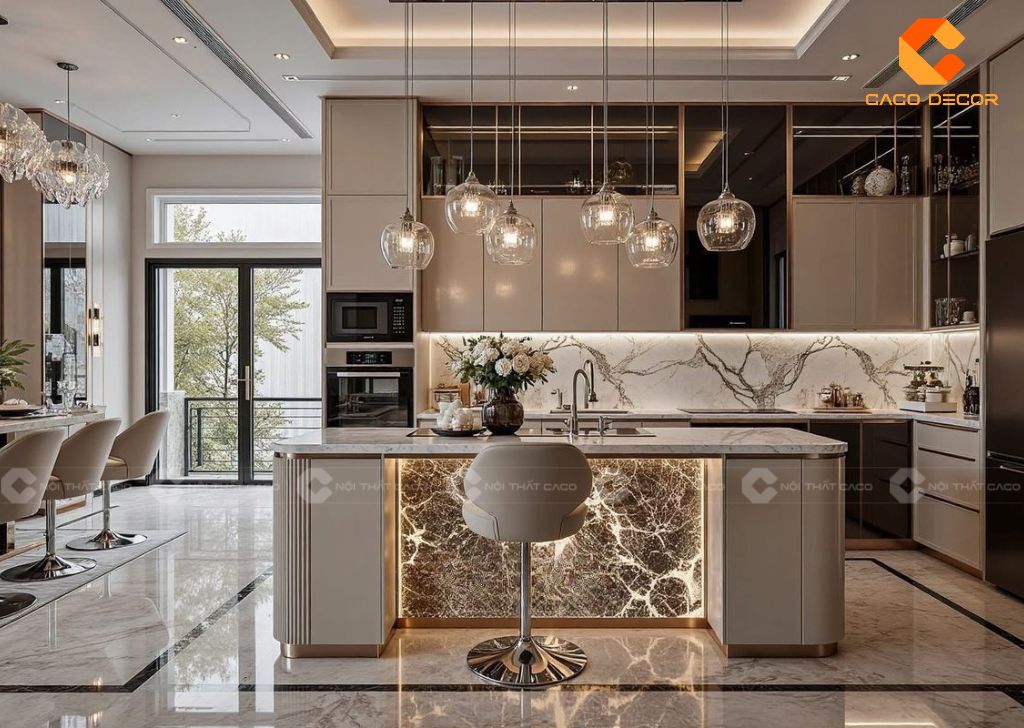 Mẫu tủ bếp chữ L phù hợp cho căn hộ 