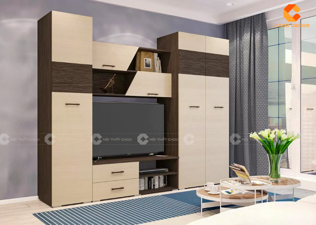 Tủ Quần Áo Kết Hợp Kệ TiVi Đẹp Hiện Đại Sang Trọng 19