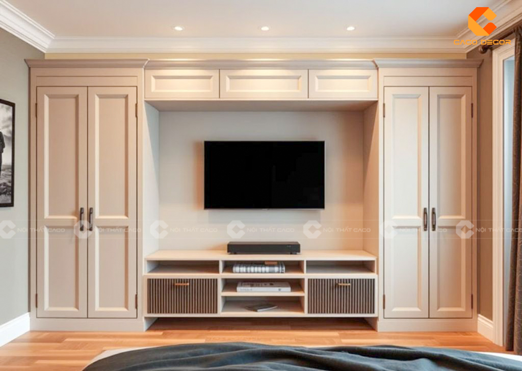 Tủ Quần Áo Kết Hợp Kệ TiVi Đẹp Hiện Đại Sang Trọng 3