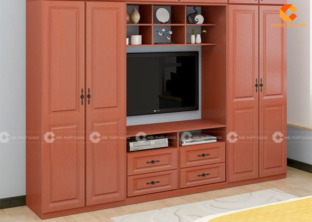 Tủ Quần Áo Kết Hợp Kệ TiVi Đẹp Hiện Đại Sang Trọng 8