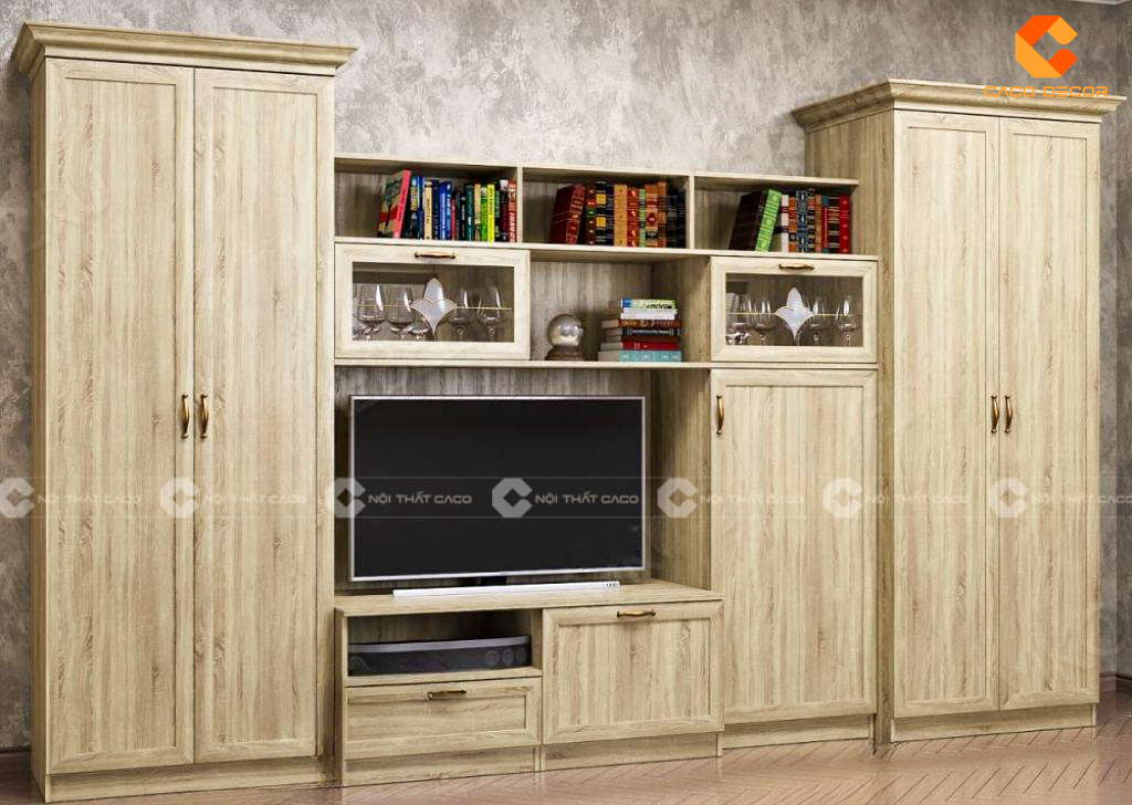 Tủ Quần Áo Kết Hợp Kệ TiVi Đẹp Hiện Đại Sang Trọng 14