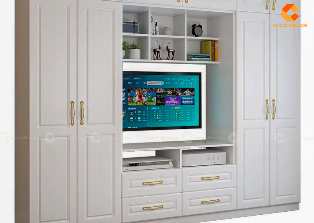 Tủ Quần Áo Kết Hợp Kệ TiVi Đẹp Hiện Đại Sang Trọng 9