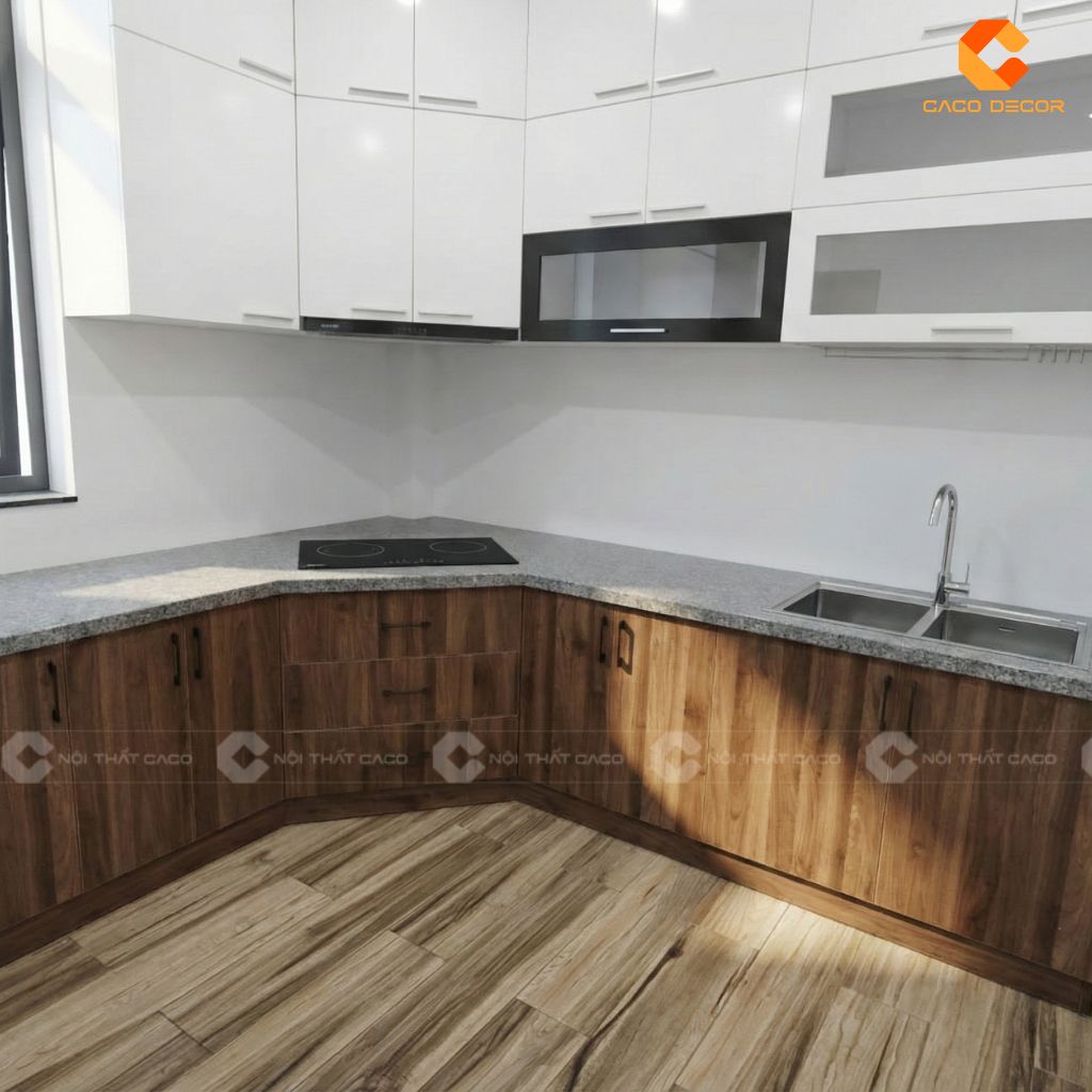 Hình ảnh thực tế khi hoàn thiện công trình tủ bếp cho khách hàng