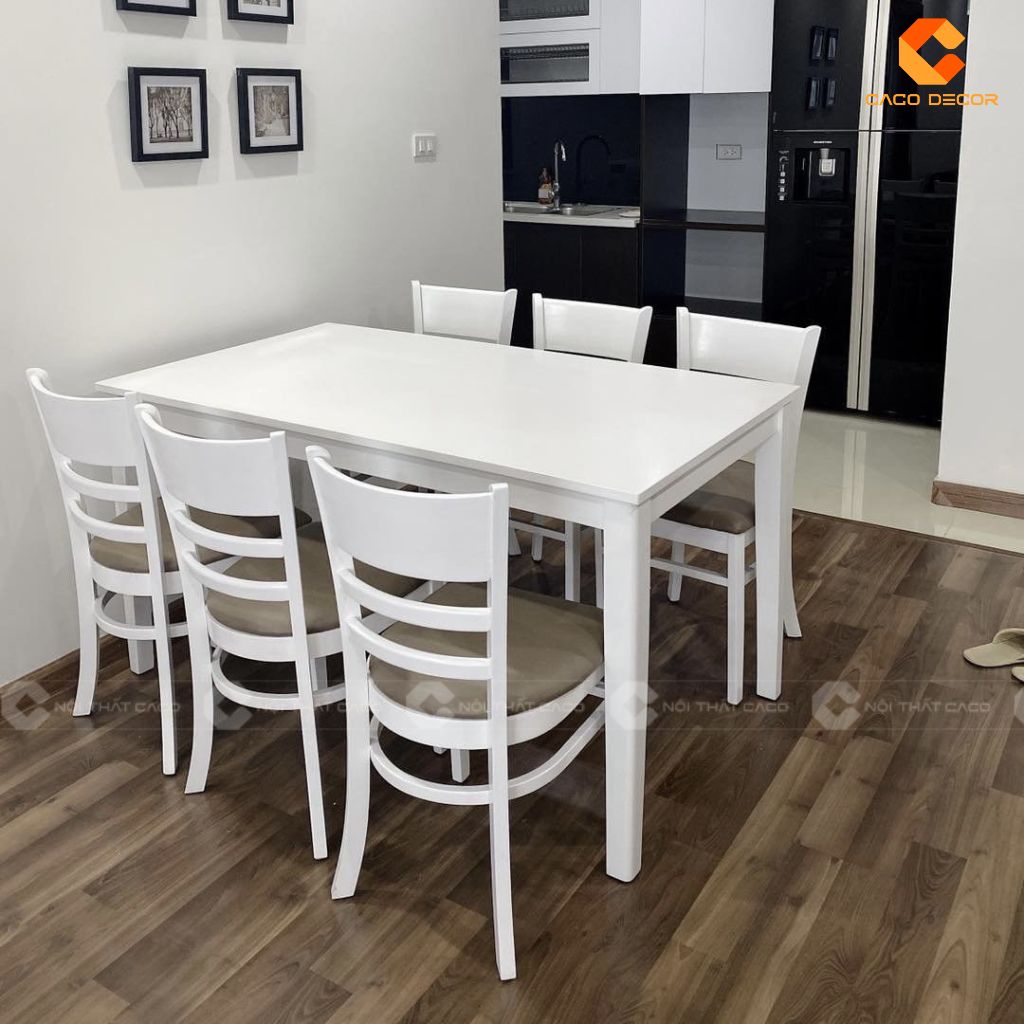 Bàn ăn gỗ tự nhiên BA045 thiết kế 6 ghế tiện lợi